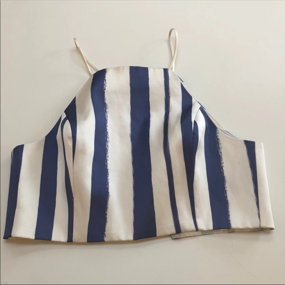 Zara stripped crop top Sz S